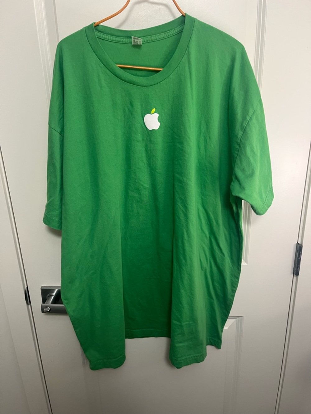 American Apparel Bright Green Tee with  White Apple Logo in size 4XL